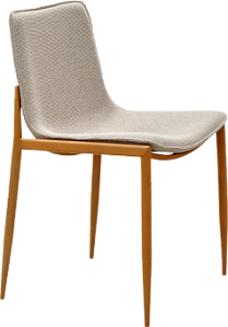 Kit 2 Cadeiras Elara Assento em Tecido com Estrutura Metálica Amadeirada