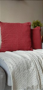 Kit Capa de Almofada Liz Bordô 45x45 -2 Pcs