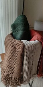 Xale Premium Bordado 140x140 - Terracota