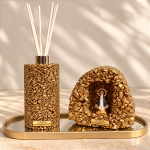 Mini Capela e difusor - Dourado