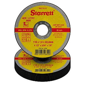 Discos de Corte Starrett 4.1/2 115x1mm