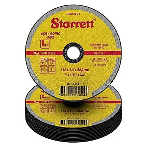 Disco de Corte Starrett 7" 178x1,6x22,2mm Preto