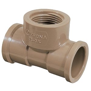 Tee Soldável Krona 25X3/4 Rosca PVC Encanamento