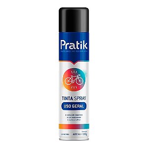 Tinta Spray Pratik Preto Brilhante 400ml