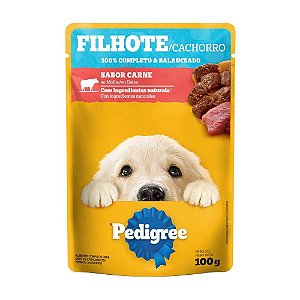 Ração Úmida Pedigree Filhote Carne 100g Sachê