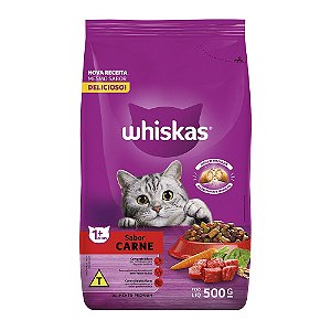 Ração Whiskas Premium Carne 500g com Delicrocs