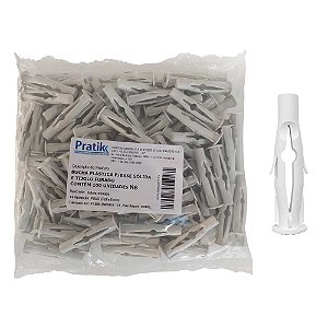 Bucha Plástica Pratik N8 para Tijolo Furado 100un