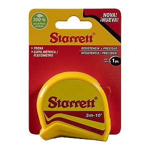 Trena Starrett 3m Aço Com Graduação em mm e Polegada