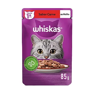 Ração Whiskas Carne ao Molho 85g Leve 8 Pague 7