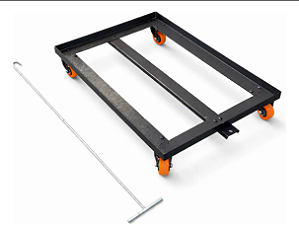 Carrinho Transporte Tartaruga Para Caixa 40x60 Com Puxador
