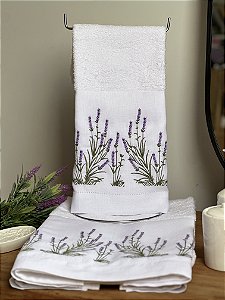 CONJUNTO TOALHA DE MÃO E ROSTO LAVANDA