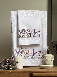 CONJUNTO TOALHA DE MÃO E ROSTO JARDIM