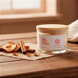 Vela Aromática de Maça e canela - 100g | Sol Aromas