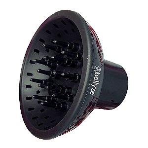 Difusor De Cachos Bellyze Para Secador De Cabelo Universal Todas As Marcas e Modelos 4 a 6 Cm Preto