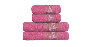 Jogo de Toalhas Nina 4 Peças 100% Algodão Gramatura: 300g/m²