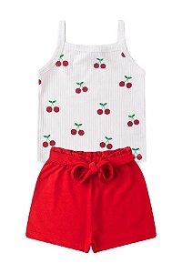 Conjunto Infantil Feminino Cerejinha Glitter