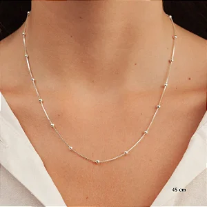 Corrente Veneziana com Bolinhas Prata 925