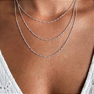 Corrente Singapura Prata 925