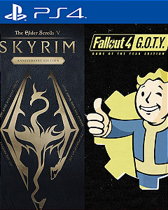 Skyrim Anniversary Edition + Fallout 4 G.O.T.Y Bundle PS4 Mídia Digital