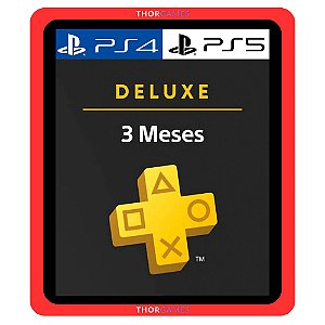 PlayStation Plus Deluxe 3 meses PS4/PS5 - Mídia Digital