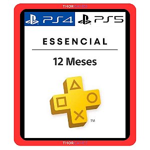 PlayStation Plus Essencial 12 Meses PS4/PS5 - Mídia Digital
