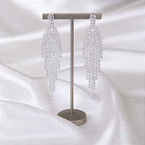 Brinco de Luxo para Festas Cascata de Brilhantes
