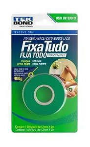 Fita Dupla Face Acrilica Fixa Tudo Interno Transparente 12mmx2m Tekbond