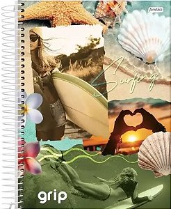 Caderno Universitário Capa Dura 10 Matérias 160 Folhas Grip