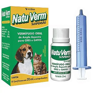Vermífugo Natu Verm Suspensão para Cães e Gatos 20 ml