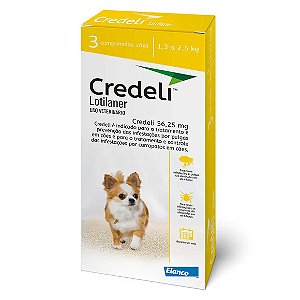 Antipulgas Credeli 56,25mg Cães 1,3 a 2,5 kg 3 comprimidos