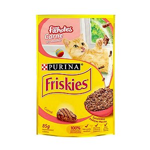 Ração Úmida Friskies Gatos Filhotes Carne ao molho 85 g