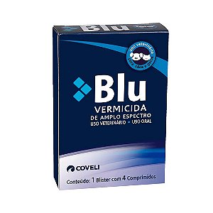 Vermífugo Blu para Cães e Gatos 4 Comprimidos