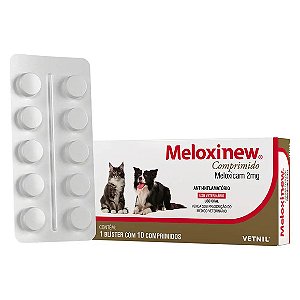 Anti-Inflamatório Meloxinew 2mg Vetnil 10 comprimidos