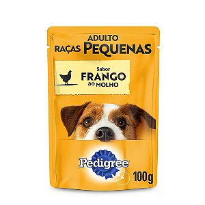 Ração Úmida Pedigree Sachê Cães Adultos Raças Pequenas Frango ao Molho 100 g