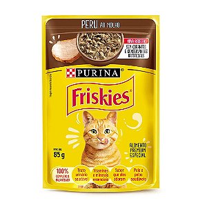 Ração Úmida Friskies Gatos Adultos Peru ao Molho 85g