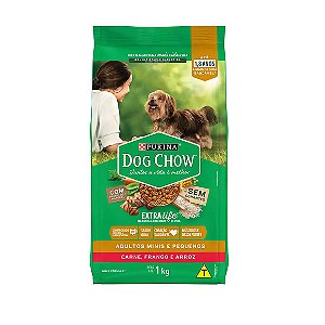 Dog Chow Cães Adultos Minis e Pequenos Carne, Frango e Arroz 1 kg