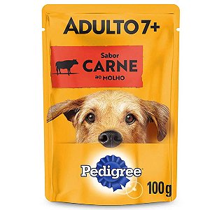 Ração Úmida Pedigree Sachê Cães Adultos Sênior 7+ Anos Carne ao Molho 100 g