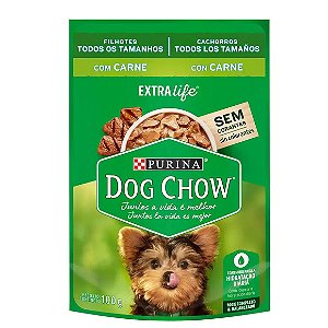 Ração Úmida Dog Chow Cães Filhotes Carne 100 g