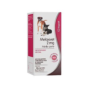 Anti-Inflamatório Meloxivet 2mg para Cães Médio Porte 10 comprimidos