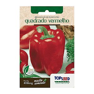 Sementes de Pimentão Quadrado Vermelho Tradicional Topseed Garden Único