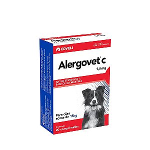 Alergovet: antialérgico para cães acima de 15kg 20 comprimidos