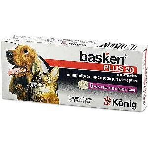 Vermífugo Basken Plus 20 4 Comprimidos