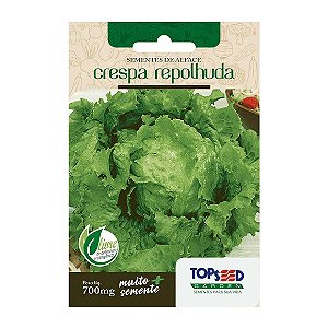 Sementes de Alface Crespa Repolhuda Tradicional Topseed Garden Único