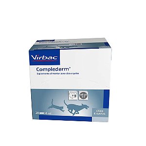 Complederm 4ml Suplemento Alimentar para Cães e Gatos Virbac 28 sachês