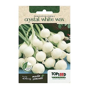 Sementes de Cebola Crystal White Wax Tradicional Topseed Garden Único