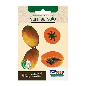 Sementes de Mamão Sunrise Solo Tradicional Topseed Garden Único