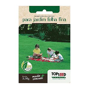 Sementes de Grama para Jardim Folha Fina Tradicional Topseed Garden Único