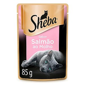 Ração Úmida Sheba Gatos Adultos Sachê Salmão ao Molho 85 g