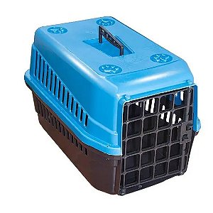 Caixa De Transporte Para Cães E Gatos Grande Azul N. 03