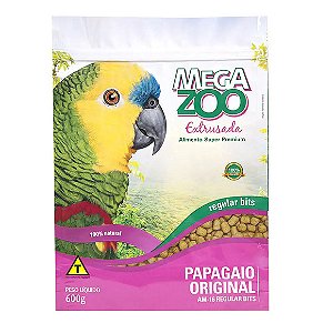 Ração Extrusada para Papagaio Regular Bits Megazoo 600 g